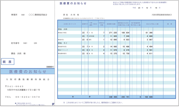 医療 費 の お知らせ